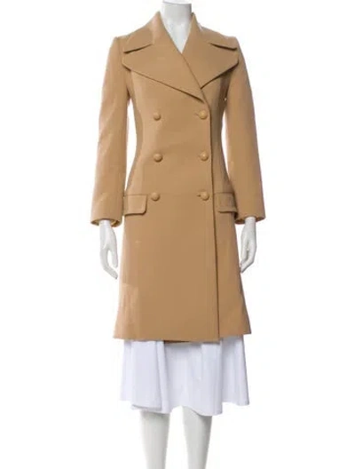 Pre-owned Chloé Virgin Wool Peacoat In Neutral