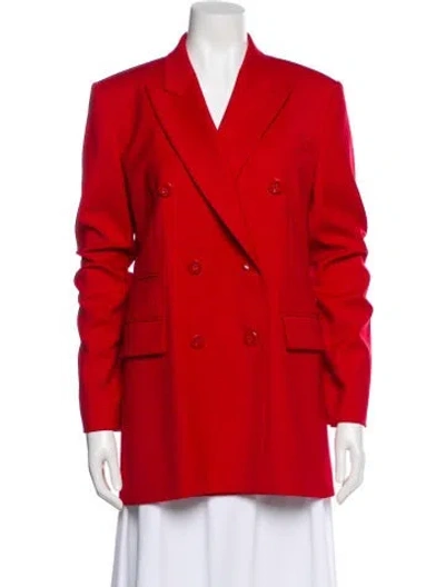 Pre-owned Chloé Virgin Wool Peacoat In Red