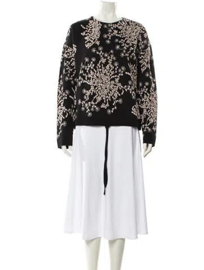 Pre-owned Chloé Virgin Wool Printed Sweater In Black