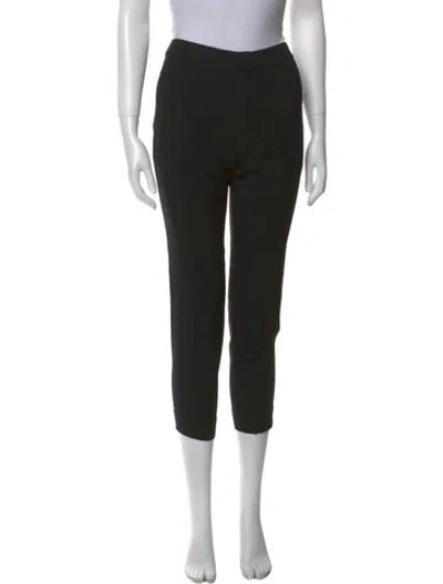 Pre-owned Chloé Virgin Wool Skinny Leg Pants In Black