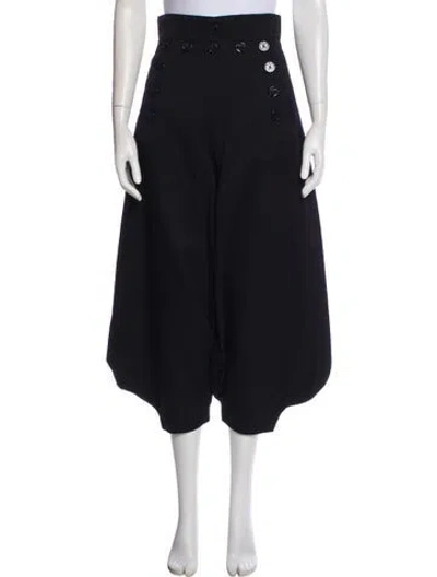 Pre-owned Chloé Virgin Wool Skinny Leg Pants In Black