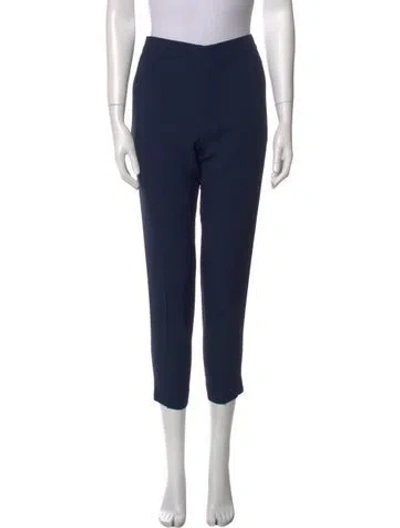 Pre-owned Chloé Virgin Wool Skinny Leg Pants In Blue