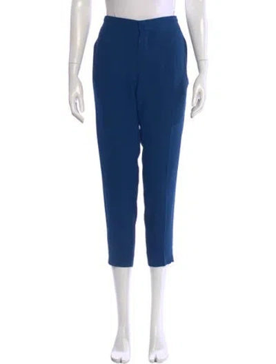 Pre-owned Chloé Virgin Wool Skinny Leg Pants In Blue