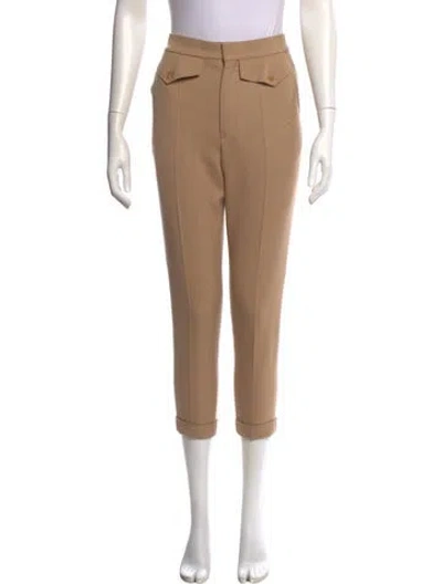 Pre-owned Chloé Virgin Wool Skinny Leg Pants In Neutral