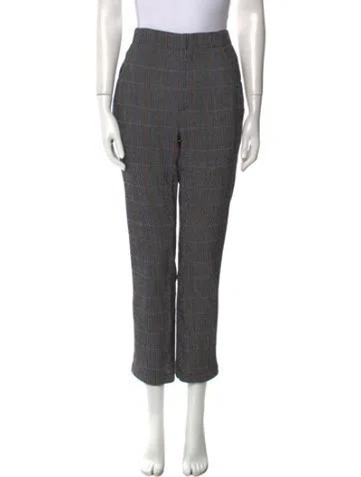 Pre-owned Chloé Virgin Wool Straight Leg Pants In Black