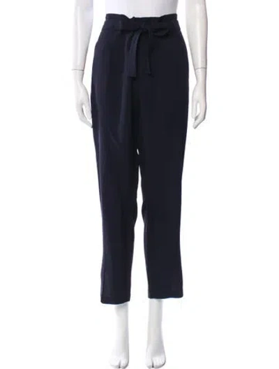 Pre-owned Chloé Virgin Wool Straight Leg Pants In Black