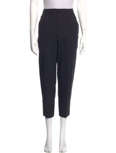 Pre-owned Chloé Virgin Wool Straight Leg Pants In Blue