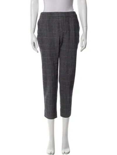 Pre-owned Chloé Virgin Wool Straight Leg Pants In Gray