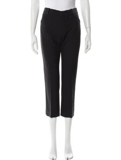 Pre-owned Chloé Virgin Wool Straight Leg Pants In Gray