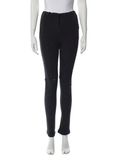 Pre-owned Chloé Virgin Wool Straight Leg Pants In Gray