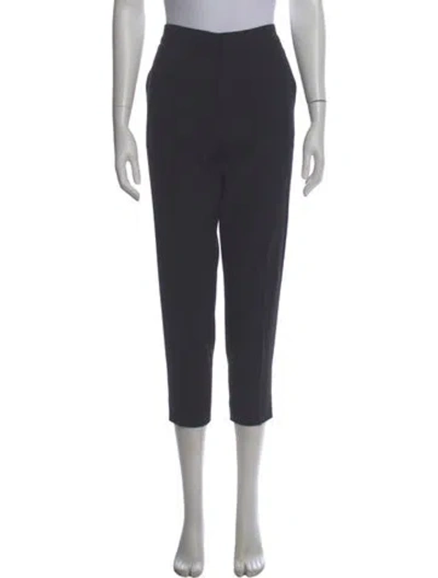 Pre-owned Chloé Virgin Wool Straight Leg Pants In Gray