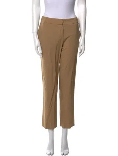 Pre-owned Chloé Virgin Wool Straight Leg Pants In Neutral