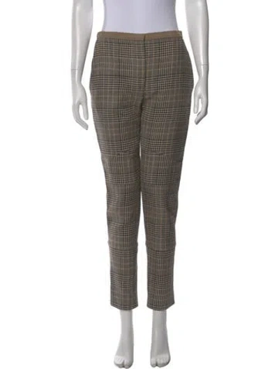 Pre-owned Chloé Virgin Wool Straight Leg Pants In Neutral