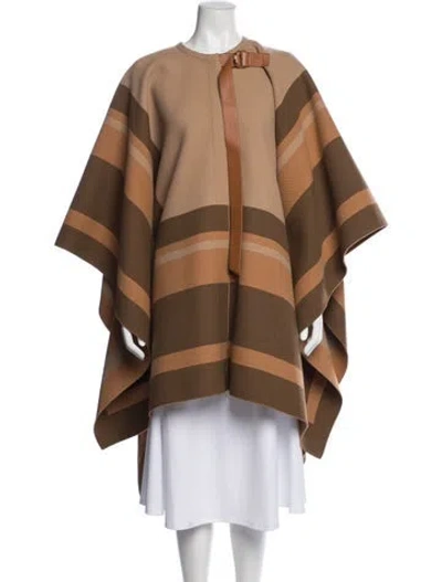 Pre-owned Chloé Virgin Wool Striped Sweater In Brown