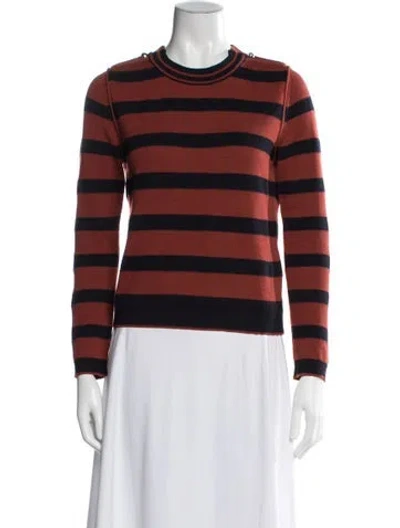 Pre-owned Chloé Virgin Wool Striped Sweater In Multi