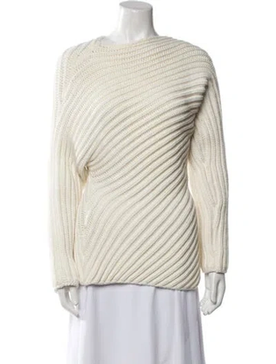 Pre-owned Chloé Virgin Wool Striped Sweater In Neutral