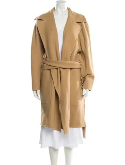 Pre-owned Chloé Virgin Wool Trench Coat In Neutral