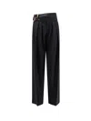 Chloé High-rise Wide-leg Pants In Wool Grain De Poudre In Black