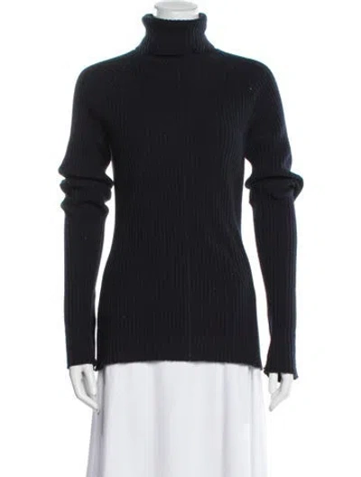 Pre-owned Chloé Virgin Wool Turtleneck Sweater In Blue