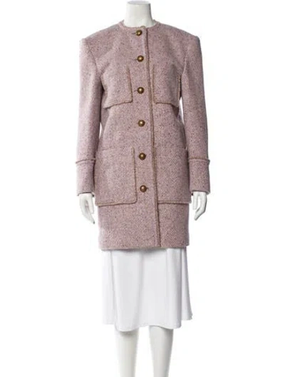 Pre-owned Chloé Virgin Wool Tweed Pattern Coat In Multi