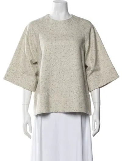 Pre-owned Chloé Virgin Wool Tweed Pattern Top In Neutral