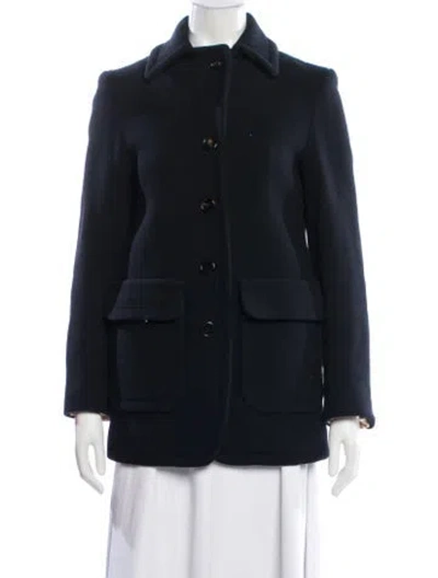 Pre-owned Chloé Virgin Wool Utility Jacket In Blue