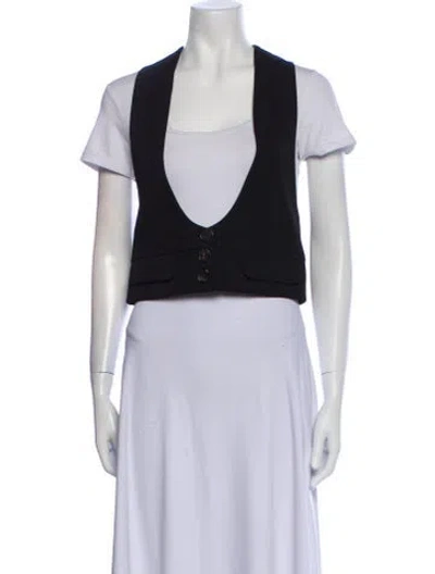 Pre-owned Chloé Virgin Wool Vest In Black