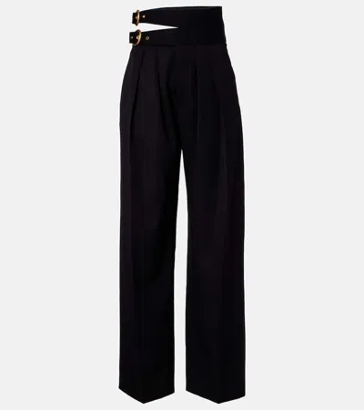 Chloé Virgin Wool Wide-leg Pants In Black