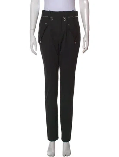 Pre-owned Chloé Virgin Wool Wide Leg Pants In Black