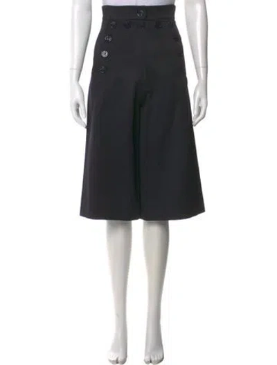 Pre-owned Chloé Virgin Wool Wide Leg Pants In Blue