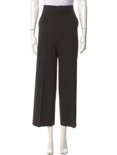 Pre-owned Chloé Virgin Wool Wide Leg Pants In Brown
