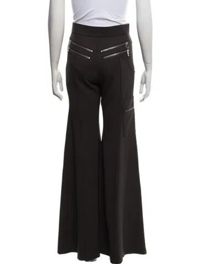 Pre-owned Chloé Virgin Wool Wide Leg Pants In Brown