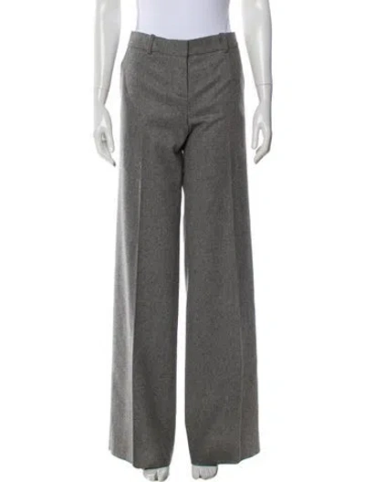 Pre-owned Chloé Virgin Wool Wide Leg Pants In Gray
