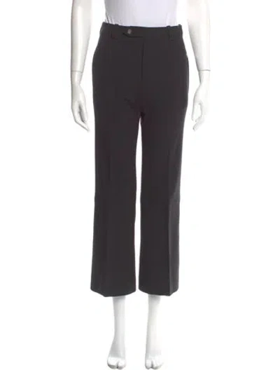 Pre-owned Chloé Virgin Wool Wide Leg Pants In Gray