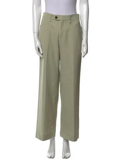 Pre-owned Chloé Virgin Wool Wide Leg Pants In Green