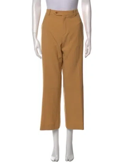 Pre-owned Chloé Virgin Wool Wide Leg Pants In Neutral