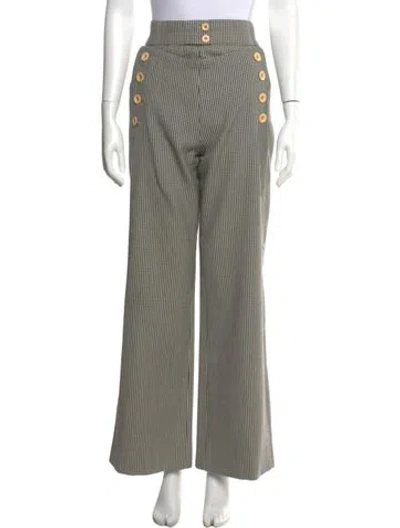 Pre-owned Chloé Virgin Wool Wide Leg Pants In Neutral