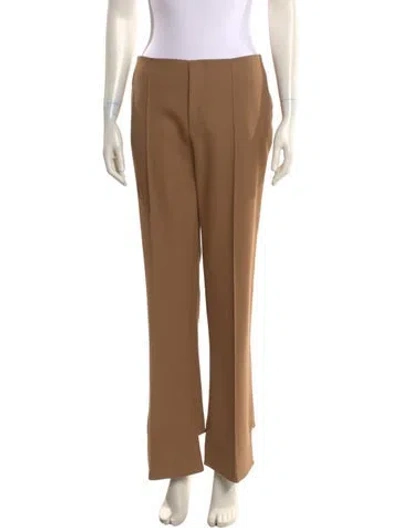 Pre-owned Chloé Virgin Wool Wide Leg Pants In Neutral