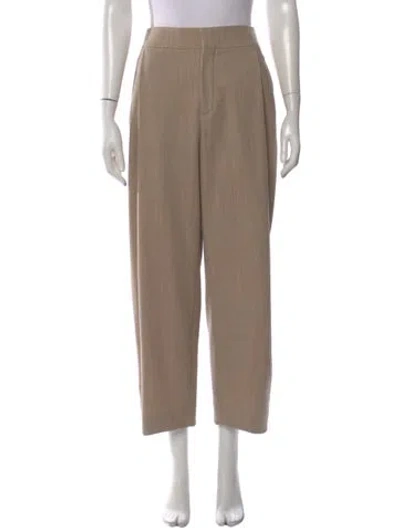 Pre-owned Chloé Virgin Wool Wide Leg Pants In Neutral