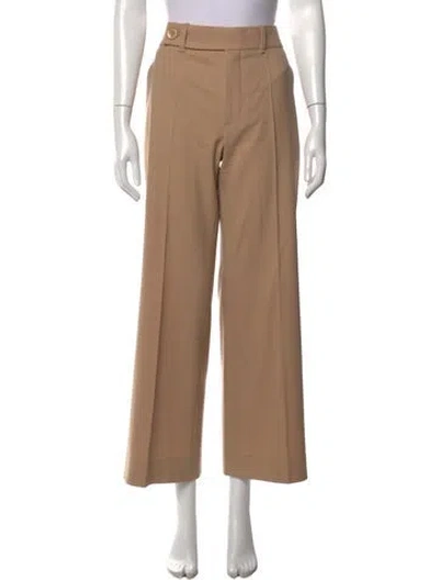 Pre-owned Chloé Virgin Wool Wide Leg Pants In Neutrals