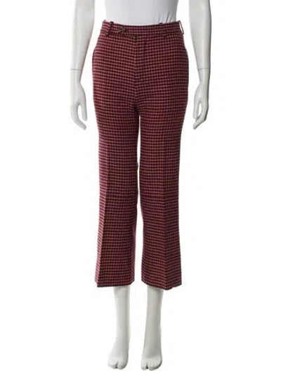 Pre-owned Chloé Virgin Wool Wide Leg Pants In Red