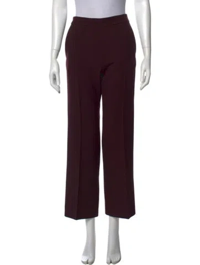 Pre-owned Chloé Virgin Wool Wide Leg Pants W/ Tags In Burgundy