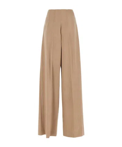 Chloé Virgin Wool Wide-leg Trousers In Nude