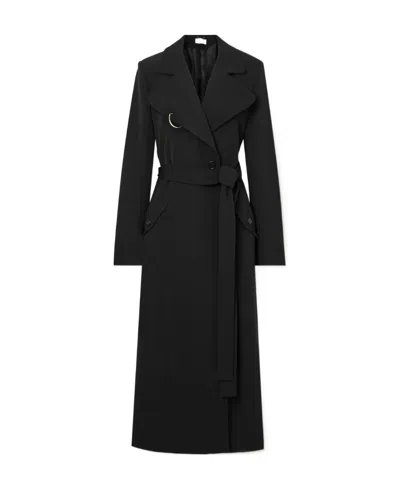 Chloé Virgin Wool Wrap Coat In Black