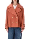 Chloé Double Breasted Jacket Buttoned Cuffs Pockets Lapels In Cedar Pink