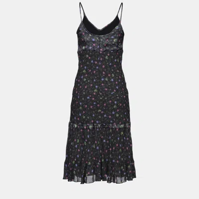 Pre-owned Chloé Viscose Midi Dress 34 In Black