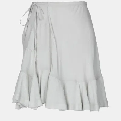 Pre-owned Chloé Viscose Midi Skirt 40 In Grey