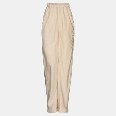Pre-owned Chloé Viscose Trousers 38 In Beige