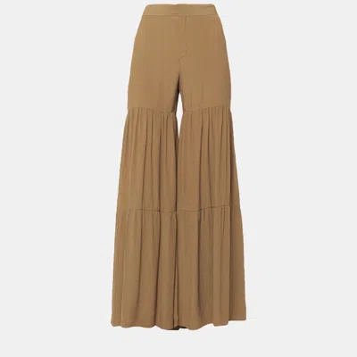 Pre-owned Chloé Viscose Trousers 38 In Brown