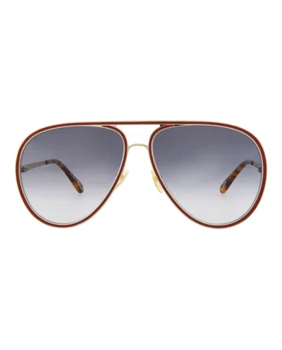 Chloé Vitto Aviator-style Metal Sunglasses In Multi